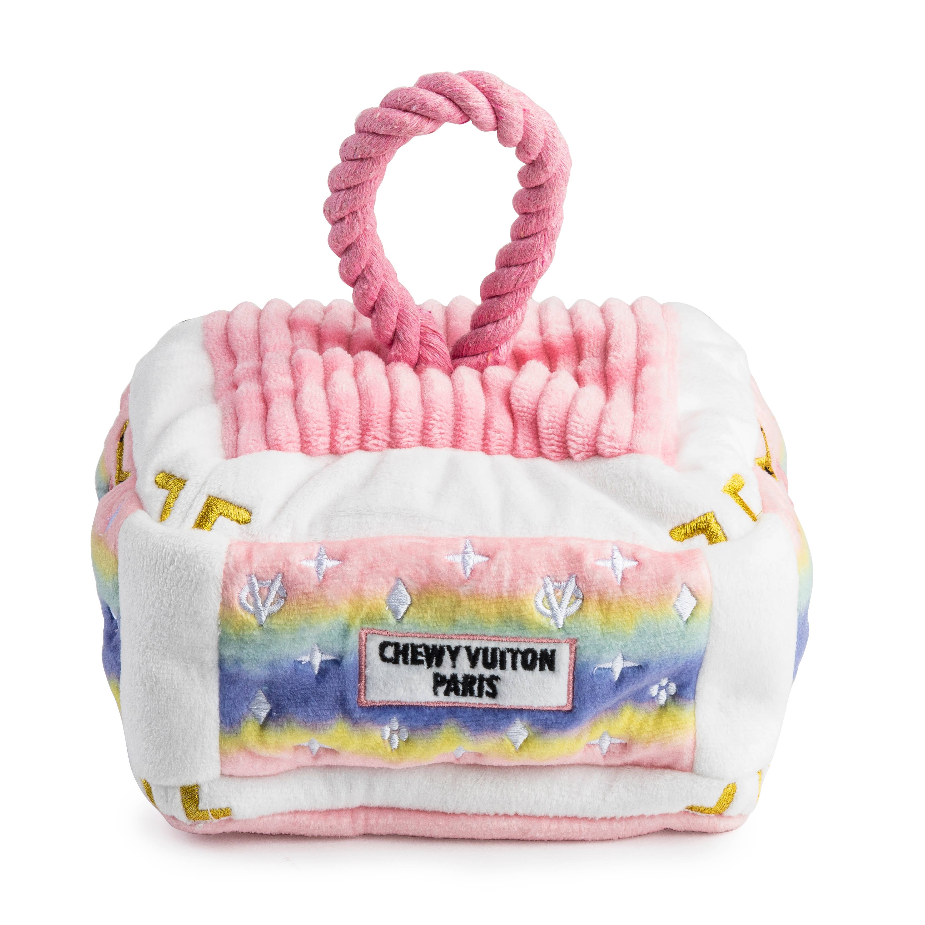 Image of Haute Diggity Dog - Pink Ombre' Chewy Vuiton Trunk Dog Toy